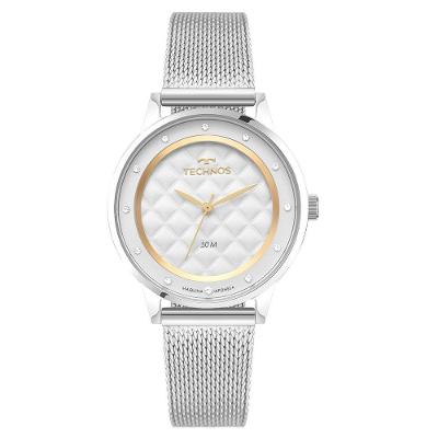 Relógio Feminino 2035NCL-1K Analógico Pulseira Aço Inox Brilho Prata Technos