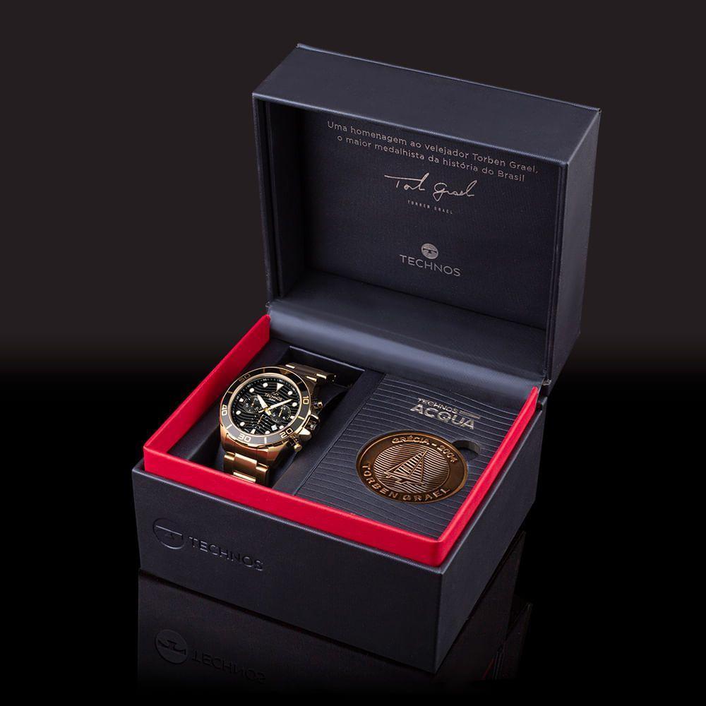 Kit Technos Masculino Acqua Dourado Edição Especial Torben Grael - Js25bbx-1p Js25bbx-1p - 4