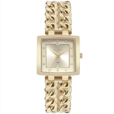 Relógio Feminino 2035MWJ-1X Analógico Pulseira Aço Inox Elos Dourado Technos