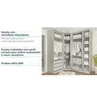 Guarda Roupa Canto, 3 Gavetas, 4 Cabideiro Legno Crema - 2