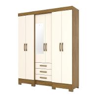 Guarda Roupa Casal 06 Portas 03 Gavetas Mentor Briz Nature Off White - 2