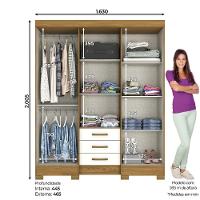 Guarda Roupa Casal 06 Portas 03 Gavetas Mentor Briz Nature Off White - 4