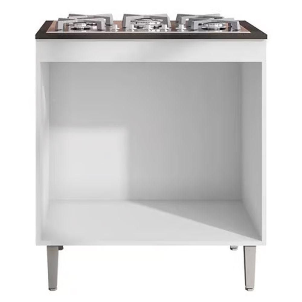 Balcão Com Tampo Para Cooktop 5 Bocas 2 Portas Andréia Branco - Ajl Móveis - 4