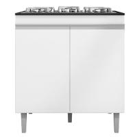 Balcão Com Tampo Para Cooktop 5 Bocas 2 Portas Andréia Branco - Ajl Móveis - 1