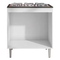 Balcão Com Tampo Para Cooktop 5 Bocas 2 Portas Andréia Branco - Ajl Móveis