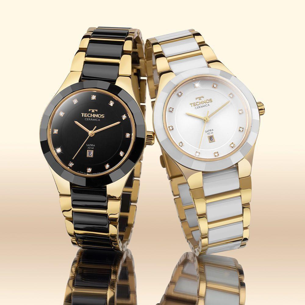 Relógio Technos Feminino Ceramic-saphire Dourado - 2015cen-1p 2015cen-1p - 2
