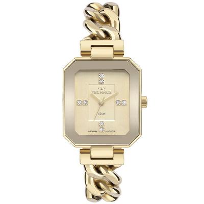 Relógio Feminino 2036MQN-1X Analógico Pulseira de Aço Inox Elos Dourado Technos