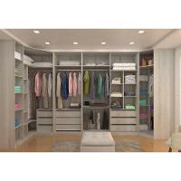 Guarda Roupa Canto 9 Gavetas, 5 Cabideiros Legno Crema - 1