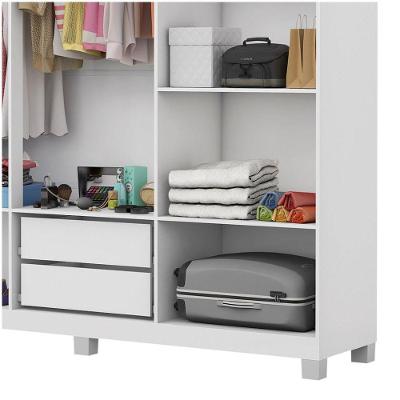 Guarda Roupa Casal R22 6 Portas 2 Gavetas Branco MDP Carioca Móveis