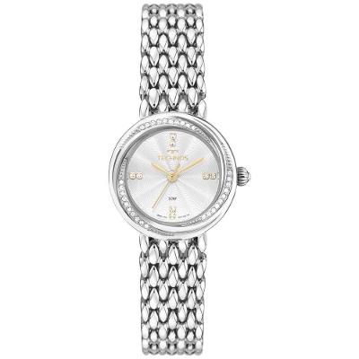 Relógio Feminino 2035NBK-1K Analógico Pulseira de Aço Inox Mini Joia Prata Technos