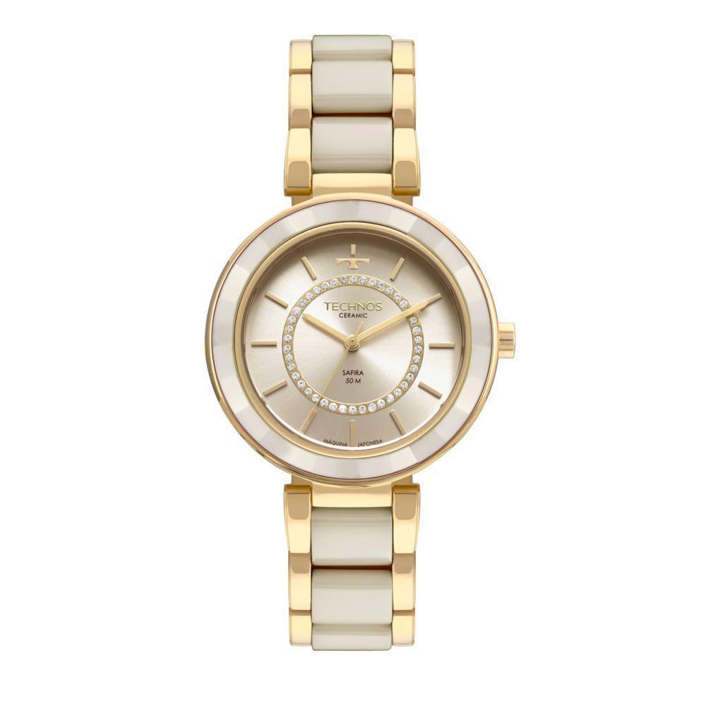 Relógio Technos Feminino Ceramic-saphire Dourado - 2036mkp-1x 2036mkp-1x - 1
