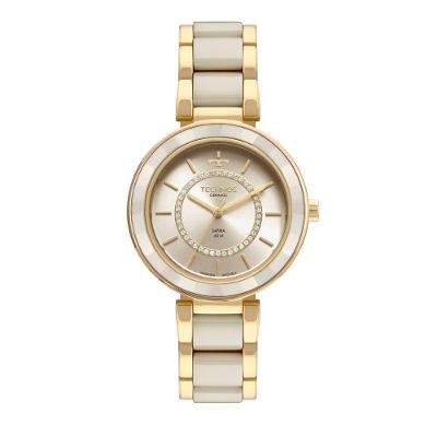 Relógio Feminino 2036MKP-1X Analógico Pulseira de Cerâmica Dourado Technos