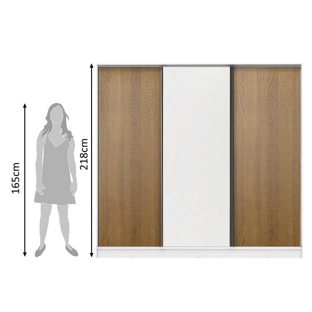Guarda Roupa Casal 100% MDF Royale 3 Portas BR/Rustic Madesa - 10