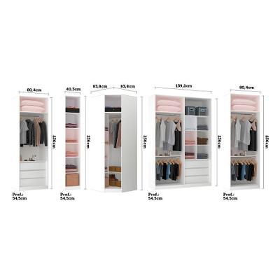 Guarda Roupa Canto Prime Luciane 6 Gavetas Branco MDP