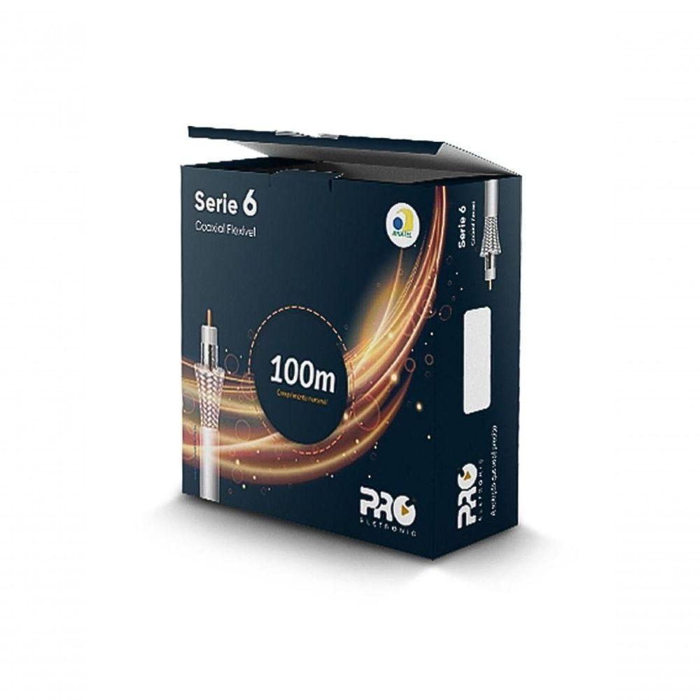 Cabo Coaxial Rg6 Proeletronic Caco0660-01 60% De Malha - - 1