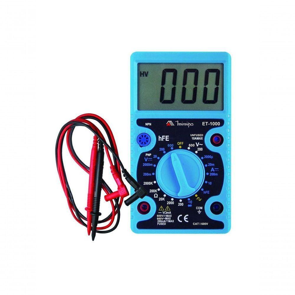 Multimetro Digital Minipa Et-1000 Cat I 600v Tensao Dc-ac - 1