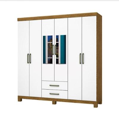 Guarda Roupa Casal 6 Portas Carioca Móveis Freijó Branco