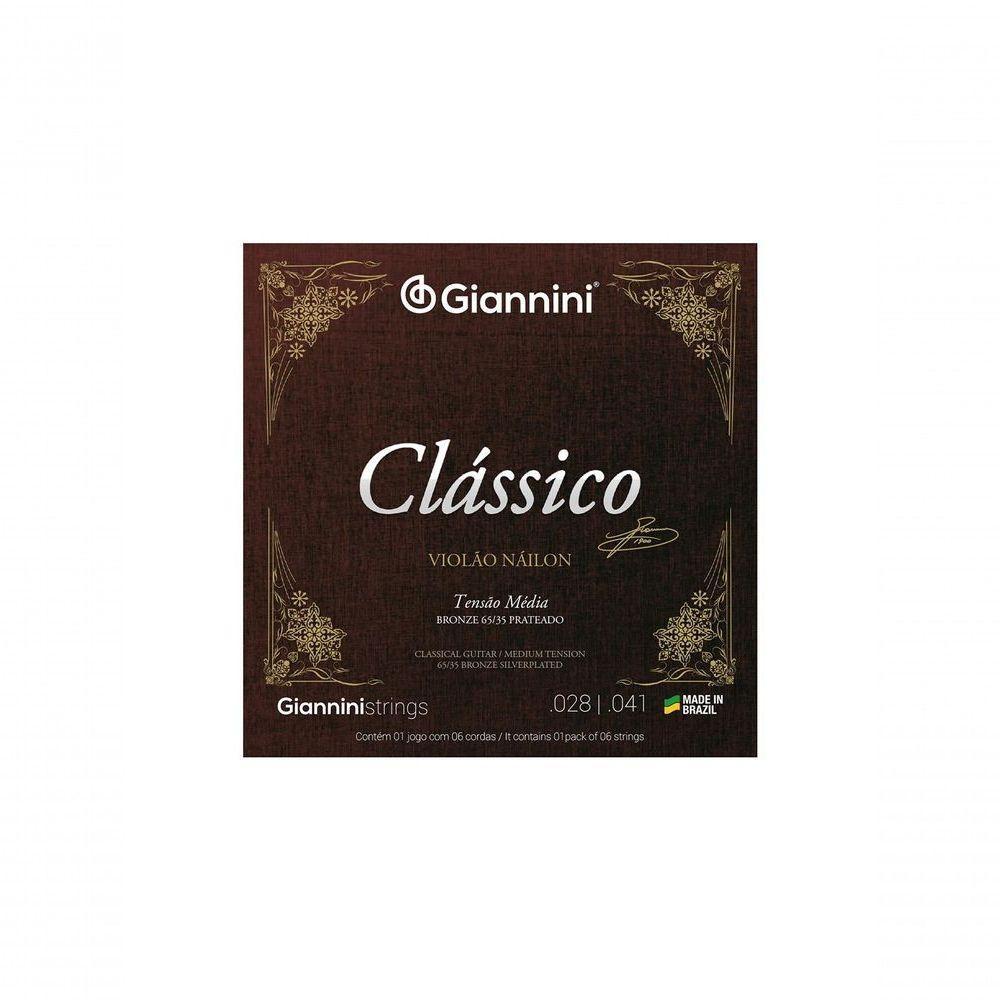 Encordoamento Para Violão Nylon 65-35 Tensão Média Bronze Prateado Genwpm - 1