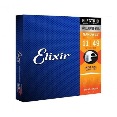 Encordoamento Para Guitarra .011 Medium Nanoweb 12102 Elixir