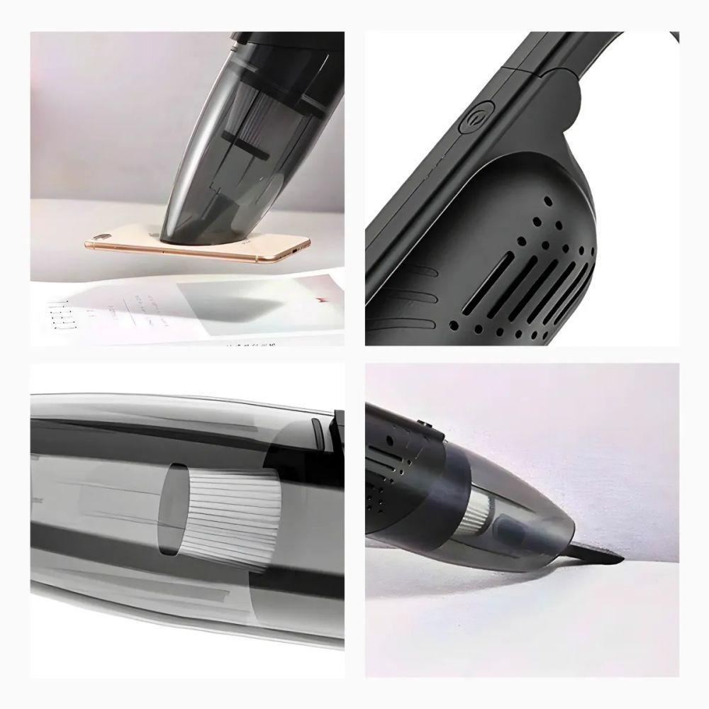 Aspirador De Pó Preto Recarregável Sem Fio Portátil 120w - 6