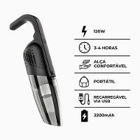 Aspirador De Pó Preto Recarregável Sem Fio Portátil 120w - 9