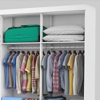 Guarda Roupa Casal Lu 6 Portas 4 Gavetas Com Espelho Branco