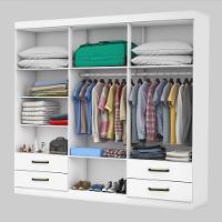 Guarda Roupa Casal Lu 6 Portas 4 Gavetas Com Espelho Branco - 5