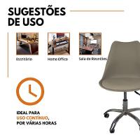 Cadeira Office Base Cromada Com Rodizio Giratória Saarinen Bege - 2