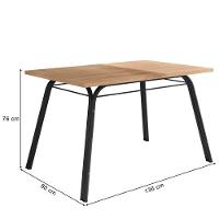 Conjunto De Mesa Sala De Jantar Lotus Com 6 Cadeiras Tampo Madeirado 1,36m Preto Floral Artefamol Preto/flor - 3