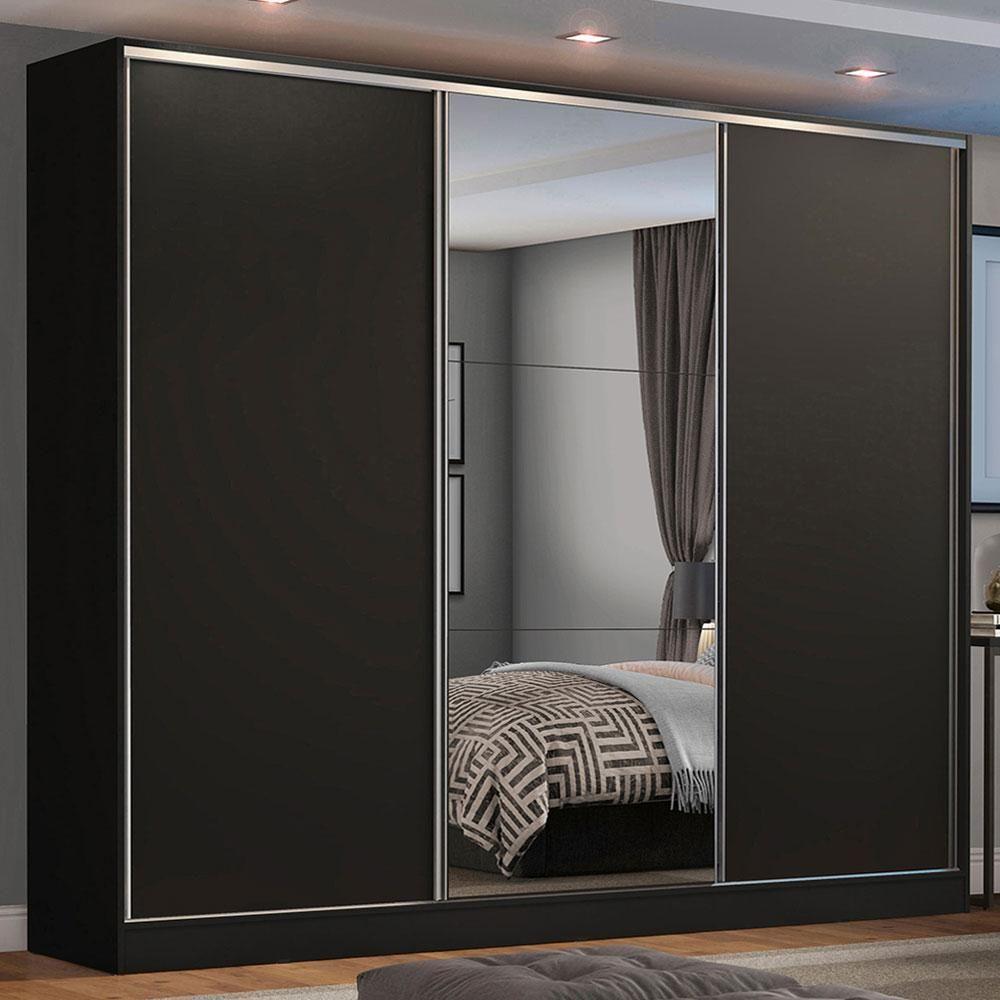 Guarda Roupa Casal Madesa Zurique 3 Portas Correr c/ Espelho - 9