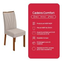 Conjunto Sala De Jantar Mesa Easy Pop 120x80cm Tampo Vidro/MDF Com 4 Cadeiras Bege/Off White - 10