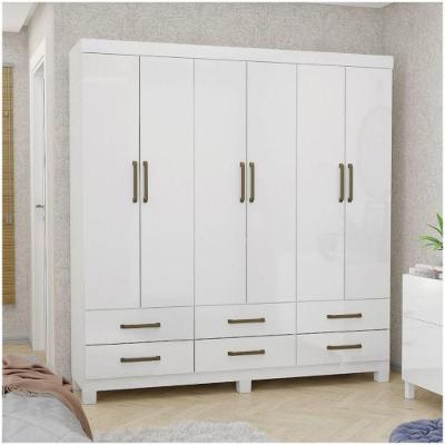 Guarda Roupa Casal D22 6 Portas 6 Gavetas Branco MDP Carioca Móveis