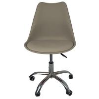 Kit 2 Cadeiras Office Base Cromada Com Rodizio Giratória Saarinen Bege - 9