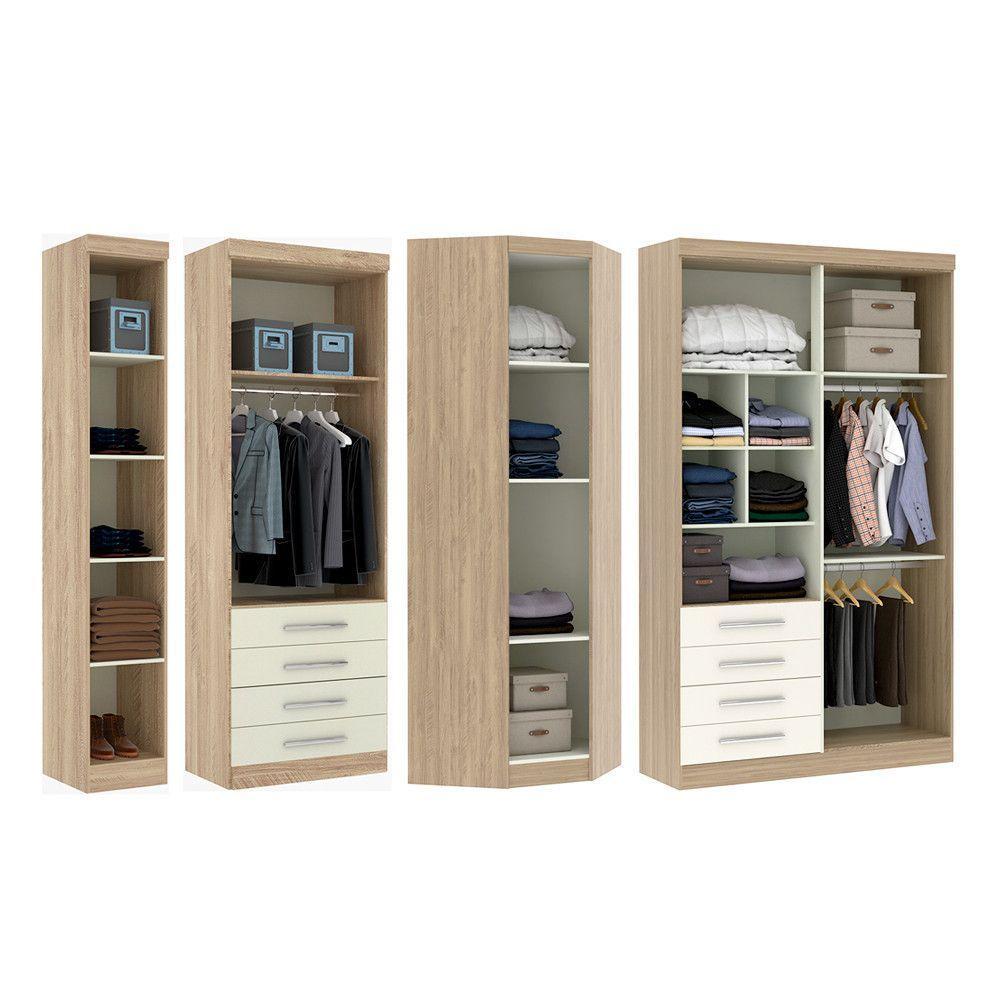 Guarda Roupa De Canto 8 Portas Avelã Rústico Com Areia - 5