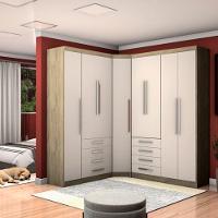 Guarda Roupa De Canto 8 Portas Avelã Rústico Com Areia - 1