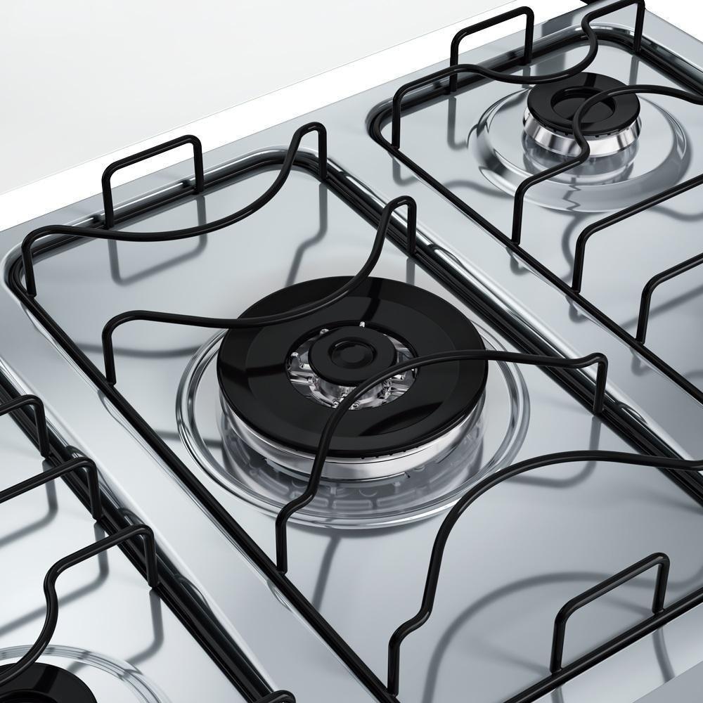 Fogão Dako 5 Bocas Mesa Inox Tripla Chama Supreme Branco Bivolt - 4