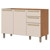 Balcao Pia Sem Tampo 3 Portas 120 Cm Requinte C640 Henn Nature Areia - 1