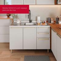 Balcao Pia Sem Tampo 3 Portas 120 Cm Requinte C640 Henn Nature Areia - 5