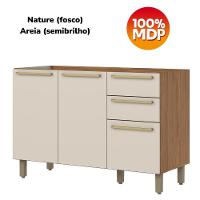 Balcao Pia Sem Tampo 3 Portas 120 Cm Requinte C640 Henn Nature Areia - 6