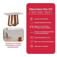 Conjunto Sala De Jantar Mesa Easy Pop 120x80cm Tampo Vidro/MDF Com 4 Cadeiras Confort Linho Cinza Frassino/Off White - 9
