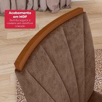 Conjunto Sala De Jantar Mesa Easy Pop 120x80cm Tampo Vidro/MDF Com 4 Cadeiras Confort Couro Morano Frassino/Off White - 6