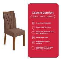 Conjunto Sala De Jantar Mesa Easy Pop 120x80cm Tampo Vidro/MDF Com 4 Cadeiras Confort Couro Morano Frassino/Off White - 10