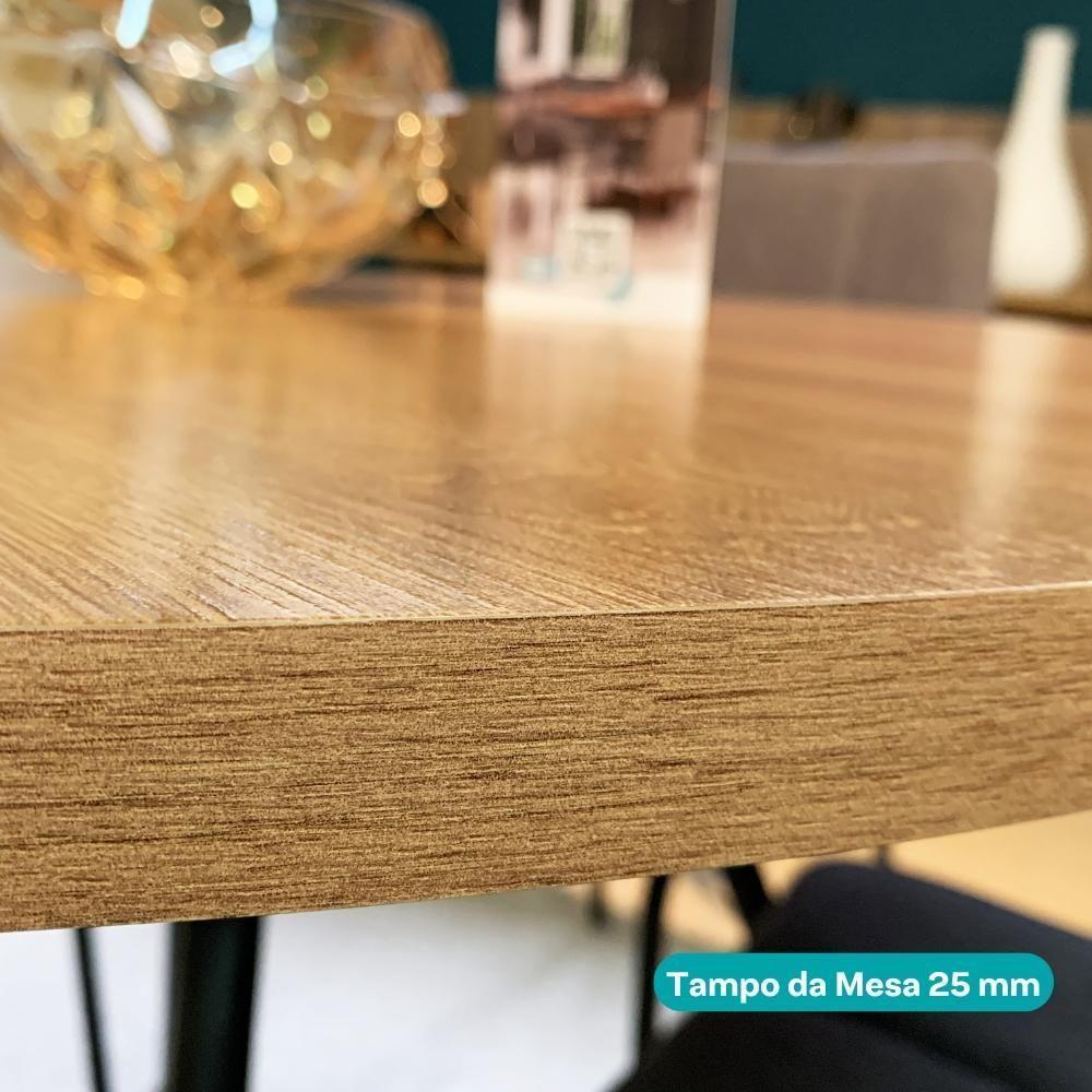 Conjunto Sala De Jantar 6 Cadeiras Manila Carraro Freijó Areia Rosê - 5