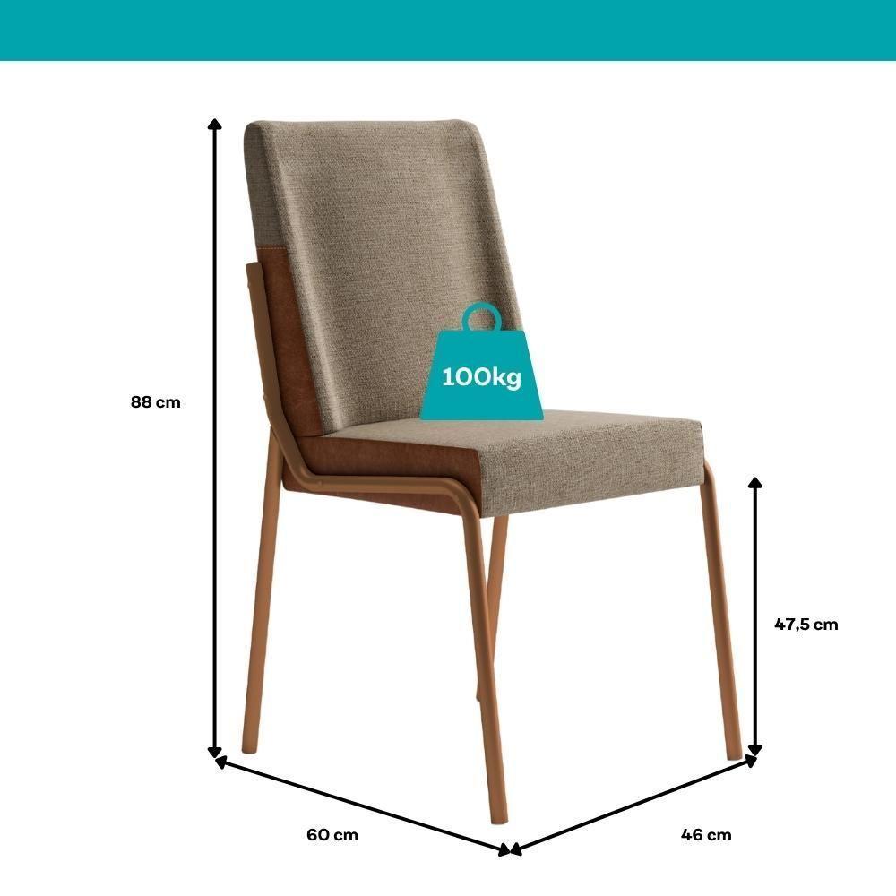 Conjunto Sala De Jantar 6 Cadeiras Manila Carraro Freijó Areia Rosê - 8