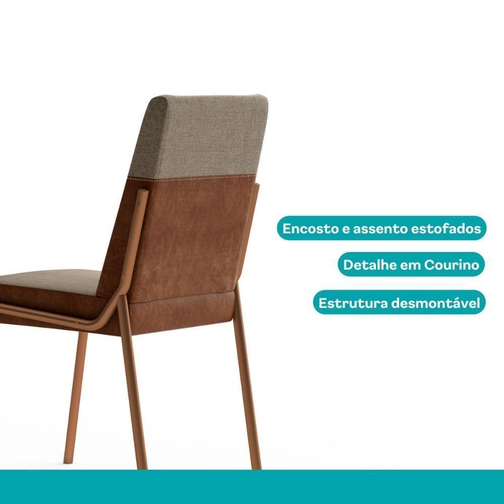 Conjunto Sala De Jantar 6 Cadeiras Manila Carraro Freijó Areia Rosê - 9