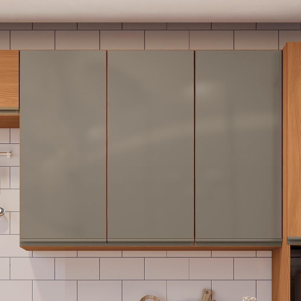 Armario Aereo 3p Vidro 120 Cm Mdp Maxxi G767 Canela Kappesberg Canela - 2