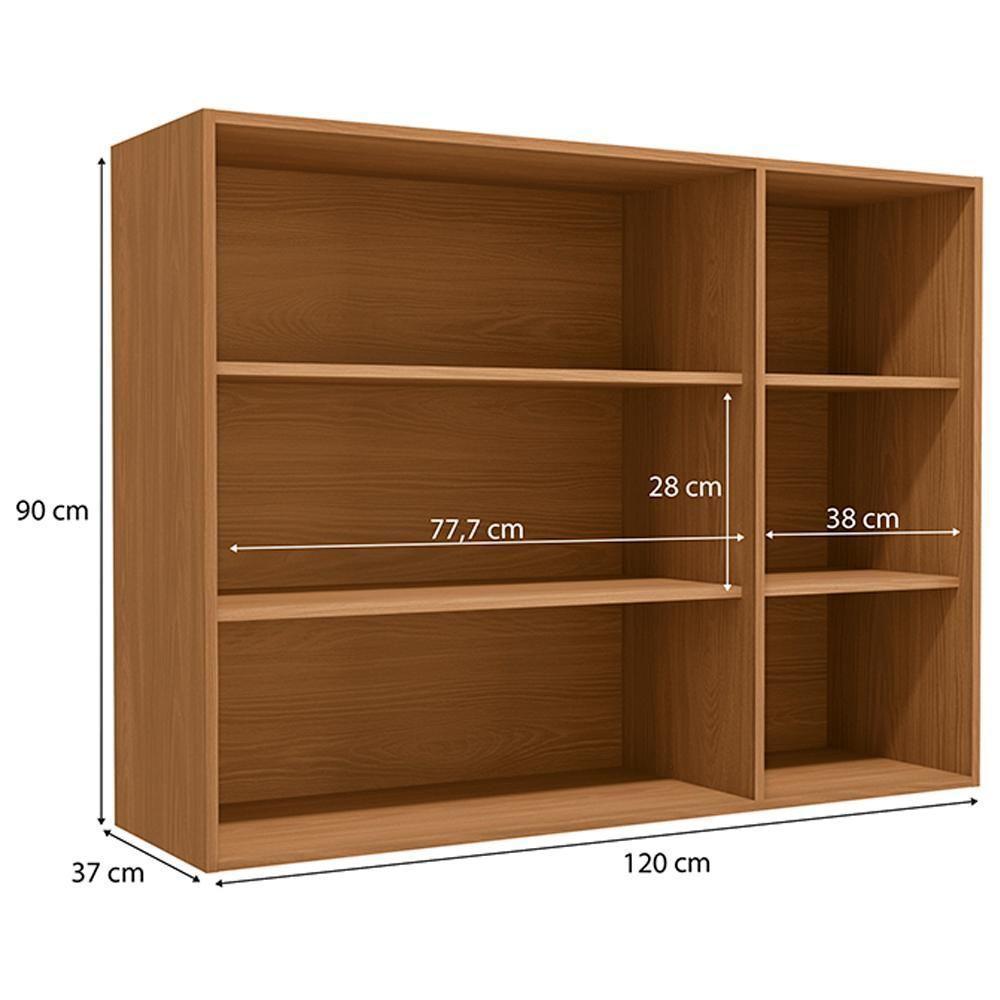 Armario Aereo 3p Vidro 120 Cm Mdp Maxxi G767 Canela Kappesberg Canela - 4