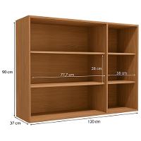 Armario Aereo 3p Vidro 120 Cm Mdp Maxxi G767 Canela Kappesberg Canela