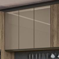 Armario Aereo 3p Vidro 120 Cm Mdp Maxxi G767 Nogal Kappesberg Nogal - 3