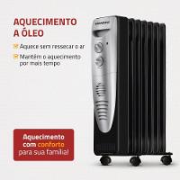 Aquecedor A óleo Mondial A-06 Preto Com Prata 110V
